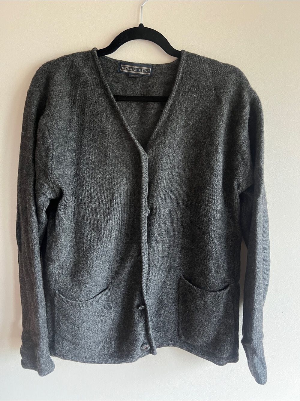 Women’s Dark Gray V-Neck Cardigan